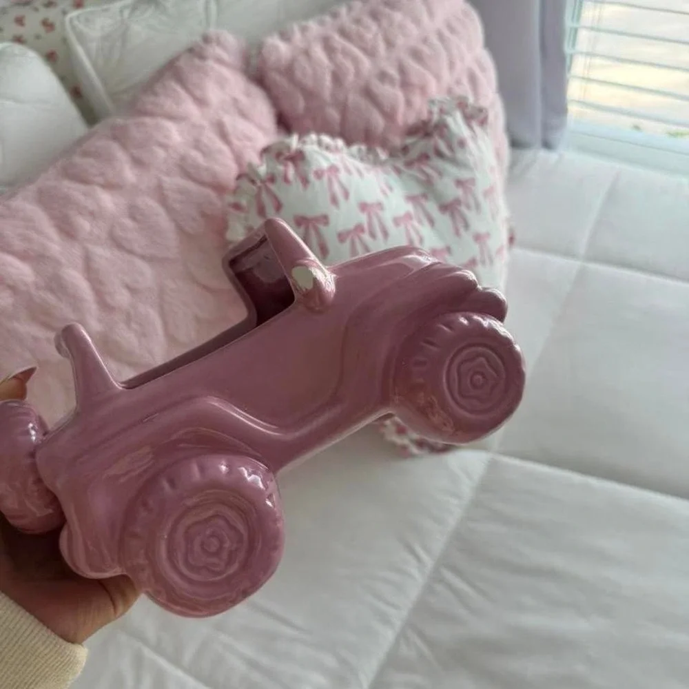 pink ceramic Jeep Wrangler room decor